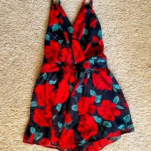 Rose Open Back Romper